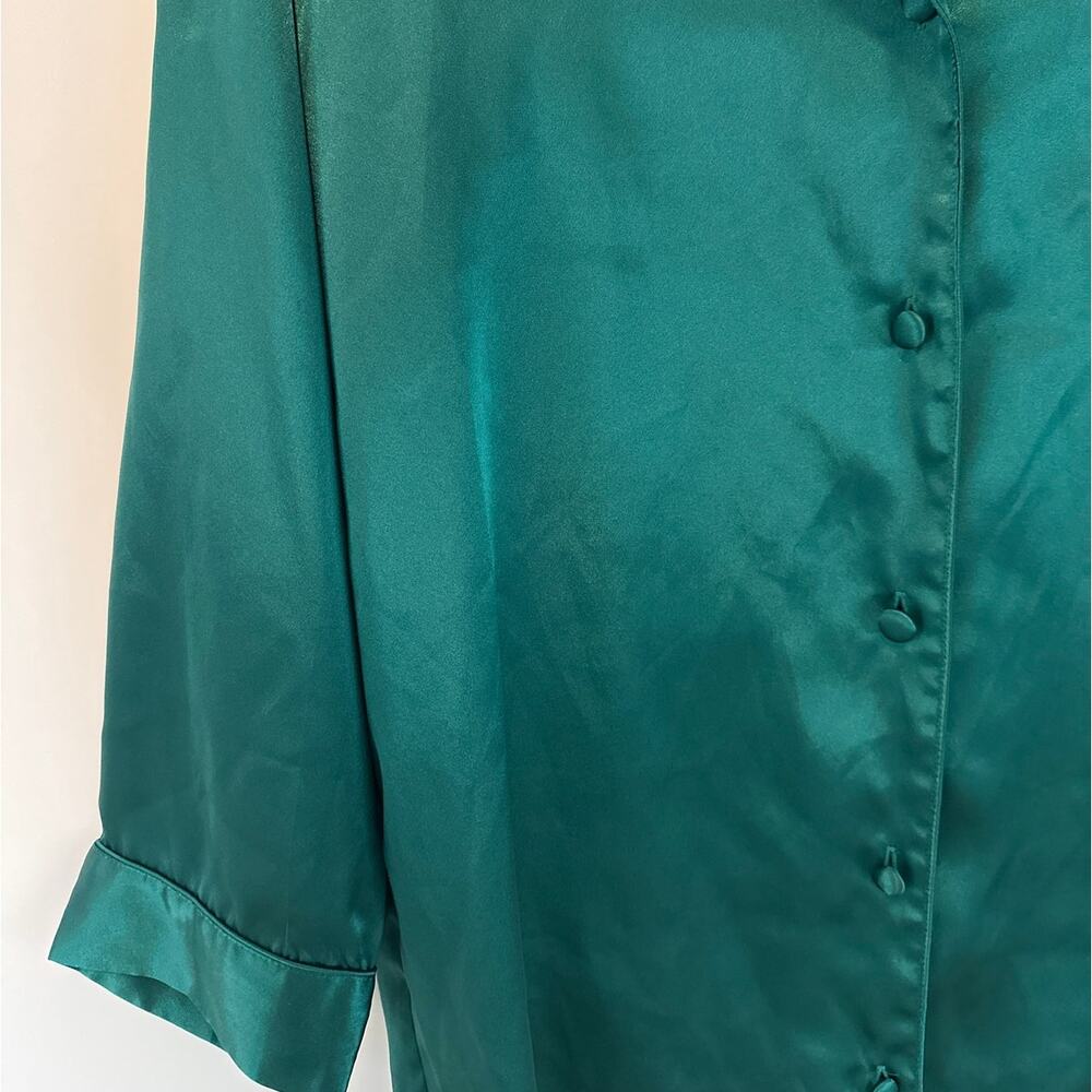 Vintage Victoria's Secret VS Gold Label Long Sleeve Pajama Night Shirt Satin S - Picture 6 of 11